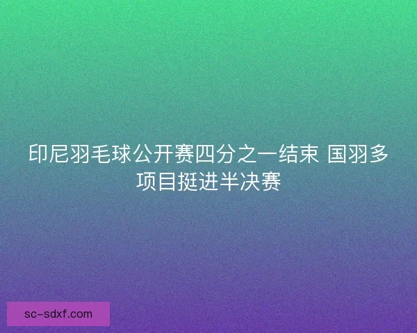 印尼羽毛球公开赛四分之一结束 国羽多项目挺进半决赛