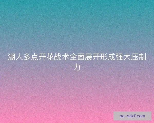 湖人多点开花战术全面展开形成强大压制力
